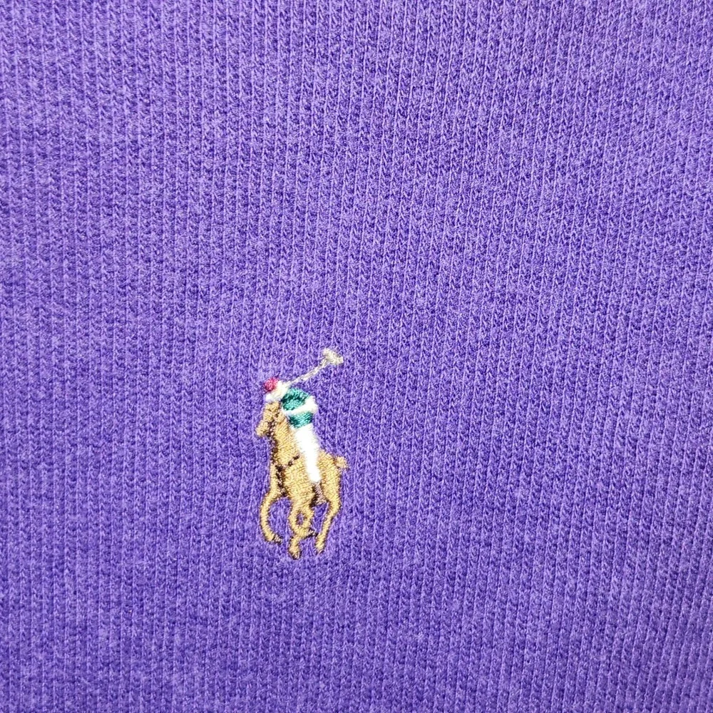 Polo Ralph Lauren Estate Rib Quarter Zip Pullover‎ Purple Cotton Mens XL 3418